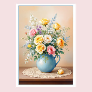 Muttertagskuke von Rose und Wildblumen Karte