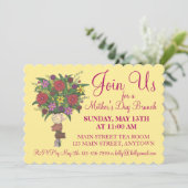 Muttertagslehrer Wertschätzung Brunch-Blume Einladung (Stehend Vorderseite)