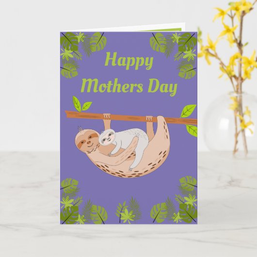 Muttertagsloth und Baby Karte (Gelbe Blume)