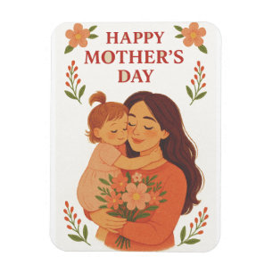 Muttertagsmagnet Niedliche Mama und Kinderbelehrun Magnet