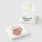 Muttertagsmarmor-Stone-Untersetzer Steinuntersetzer (Seitenansicht)