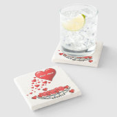 Muttertagsmarmor-Stone-Untersetzer Steinuntersetzer (Seitenansicht)