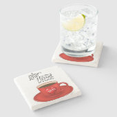 Muttertagsmarmor-Stone-Untersetzer Steinuntersetzer (Seitenansicht)