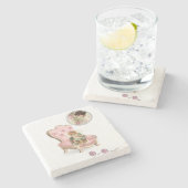 Muttertagsmarmor Stone Untersetzer Viktorianisch (Seitenansicht)