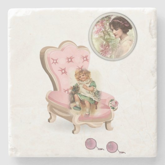 Muttertagsmarmor Stone Untersetzer Viktorianisch (Vorderseite)