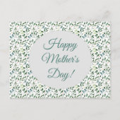 Muttertagsmuster Aquarellfarben-Blätter Postkarte (Vorderseite)