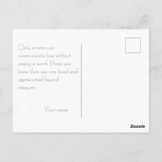 Muttertagsmuster Aquarellgrün lila Postkarte (Rückseite)