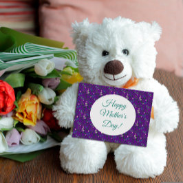 Muttertagsmuster Aquarellgrün lila Postkarte