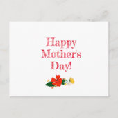 Muttertagsmuster rote Blume Aquarell Postkarte (Vorderseite)