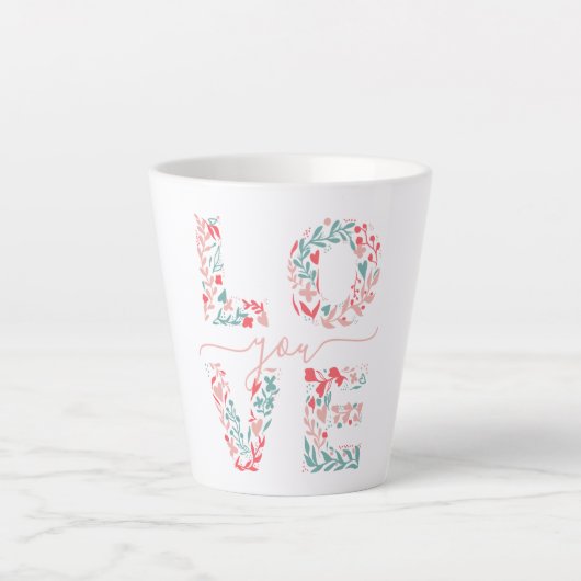 Muttertagsmutter Liebe Du Blumenschrift Milchtasse (Vorderseite)