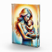 Muttertagsmutter Liebe Weiße Pastellaura Fotoblock (Rechts)