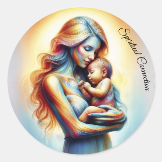 Muttertagsmutter Liebe Weiße Pastellaura Runder Aufkleber (Vorderseite)