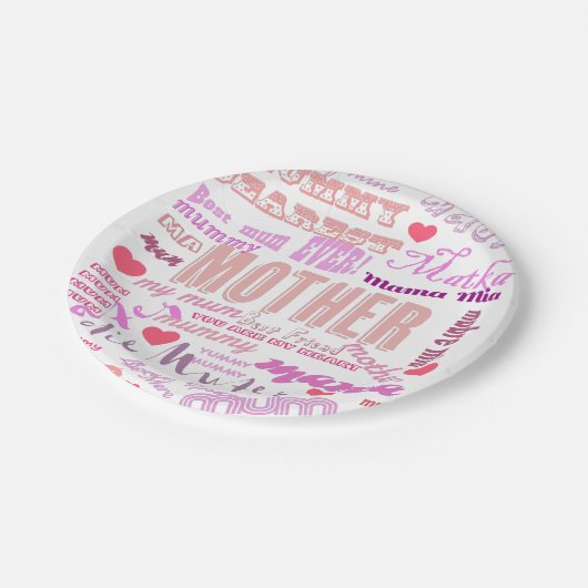 Muttertagspapier Pappteller (Schrägansicht)