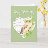 Muttertagsparrow-Vogel Großmutter Karte (Gelbe Blume)