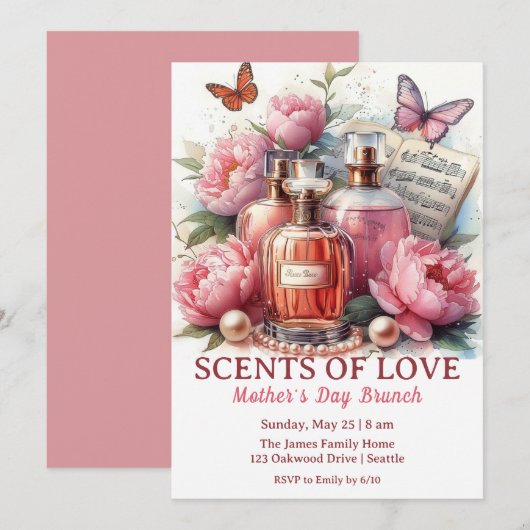 Muttertagsparty - Düfte der Liebe Einladung (Vorne/Hinten)