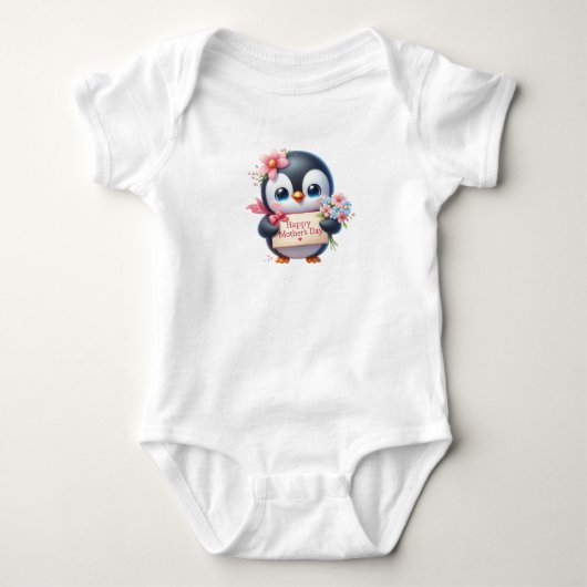 Muttertagspinguin Baby Strampler (Vorderseite)