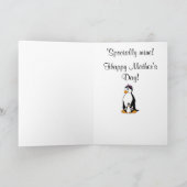 Muttertagspinguin und Kicherkarte Karte (Innenseite)