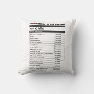 Muttertagsrechnung Liebe Kissen - Geschenk für Mam
