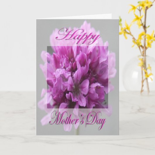 Muttertagsrosa Blume Karte (Gelbe Blume)