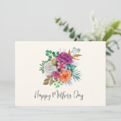 Muttertagsrosa, Orange und Weiße Rosen Karte (Stehend Vorderseite)