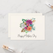 Muttertagsrosa, Orange und Weiße Rosen Karte (Vorderseite/Rückseite Beispiel)