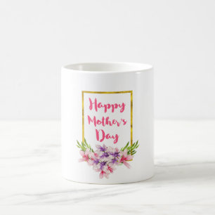 Muttertagsrosa und Lila Wasserfarben Magnolias Kaffeetasse