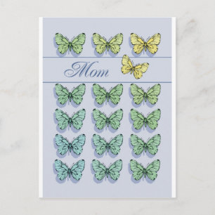 Muttertagsschmetterling fliegt postkarte
