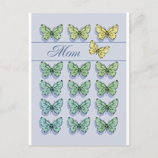 Muttertagsschmetterling fliegt postkarte (Vorderseite)