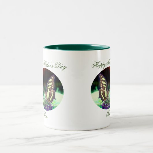 MuttertagsschmetterlingsNatur Zweifarbige Tasse (Mittel)