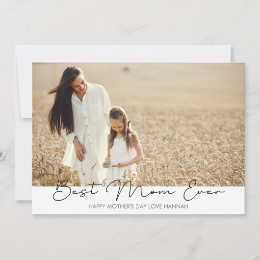 Muttertagsskript Modernes Foto Feiertagskarte (Vorderseite)