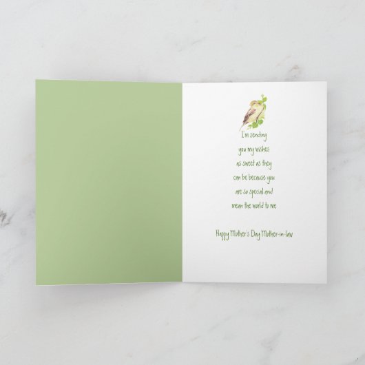 Muttertagsspass Schwiegereltern-Vogelbird Karte (Innenseite)