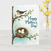 Muttertagsszene Karte Vogelnest (Gelbe Blume)