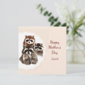 Muttertagstante Niedlich Raccoon Karte (Stehend Vorderseite)