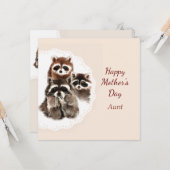 Muttertagstante Niedlich Raccoon Karte (Vorderseite/Rückseite Beispiel)