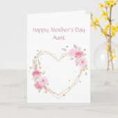 Muttertagstante Rosa Blume Herz Karte (Gelbe Blume)