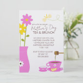 Muttertagstee oder Brunch Einladungen (Stehend Vorderseite)