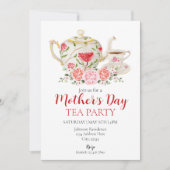 Muttertagstee Party Einladung (Vorderseite)