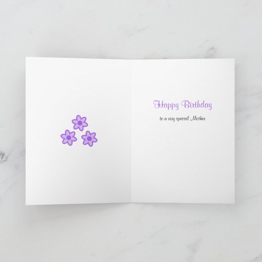 Muttertagstext-Blume lila Karte (Innenseite)