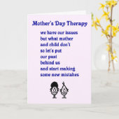 Muttertagstherapie - ein lustiges Muttertaggedicht Karte (Gelbe Blume)