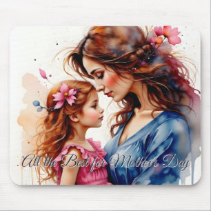 Muttertagsumarmung im Wasserfarben-Blumenstil Mousepad