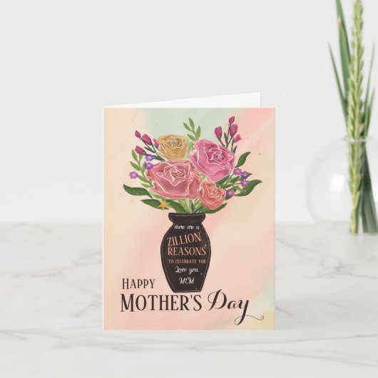 Muttertagsvase mit Blume Feiertagskarte (Vorderseite)