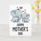 Muttertagsvorsteher Mama und Baby Elefant Karte (Gelbe Blume)
