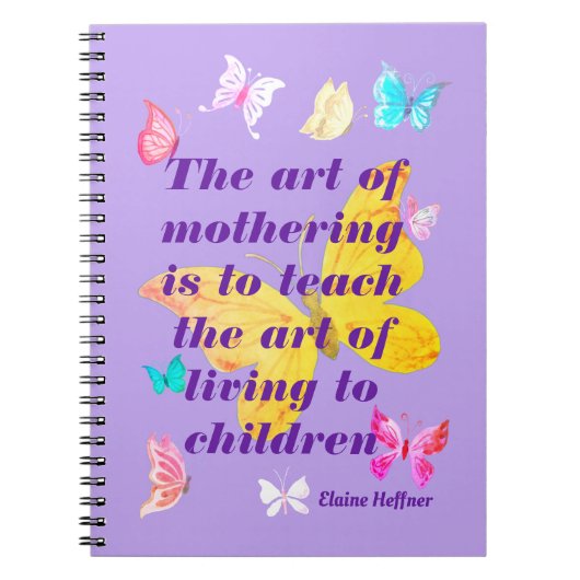 Muttertagsvortrag mit Aquarellbutterfliegen Notizblock (Vorderseite)