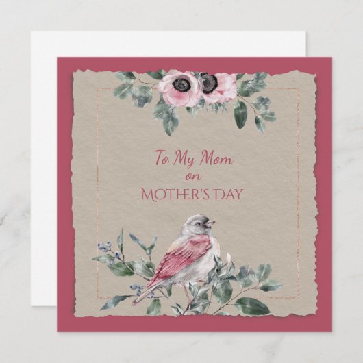 Muttertagswasser-Blume und Vögel (Vorne/Hinten)