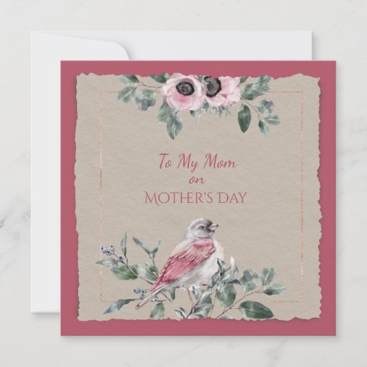 Muttertagswasser-Blume und Vögel (Vorderseite)