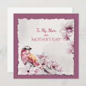 Muttertagswasser-Blume und Vögel (Vorne/Hinten)