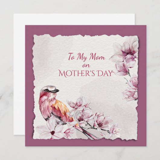 Muttertagswasser-Blume und Vögel (Vorne/Hinten)