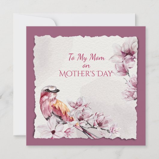 Muttertagswasser-Blume und Vögel (Vorderseite)