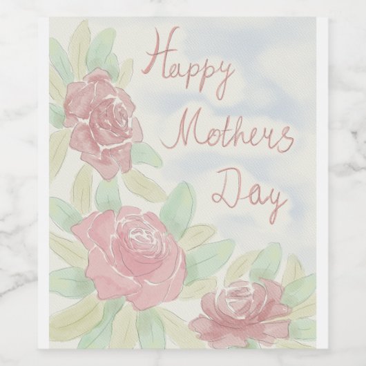 Muttertagswasserfarbe Weinetikett (Einzelnes Label)