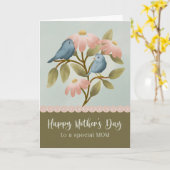 Muttertrag für besondere Mutter Blaue Vögel Karte (Gelbe Blume)